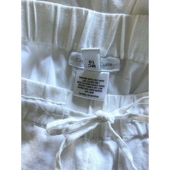 Women's White Linen Pants Charter Club Sz XL Drawstring Coastal Lagenlook Resort - Picture 6 of 10